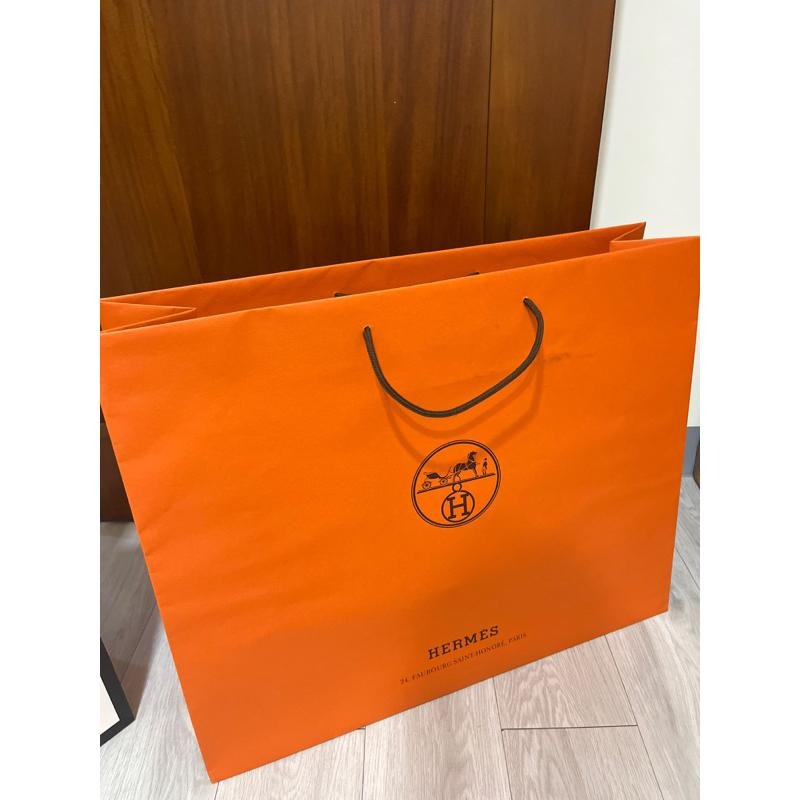 現貨商品 全新商品 Hermes 專櫃經典橘色紙袋 長60 寬49-細節圖4