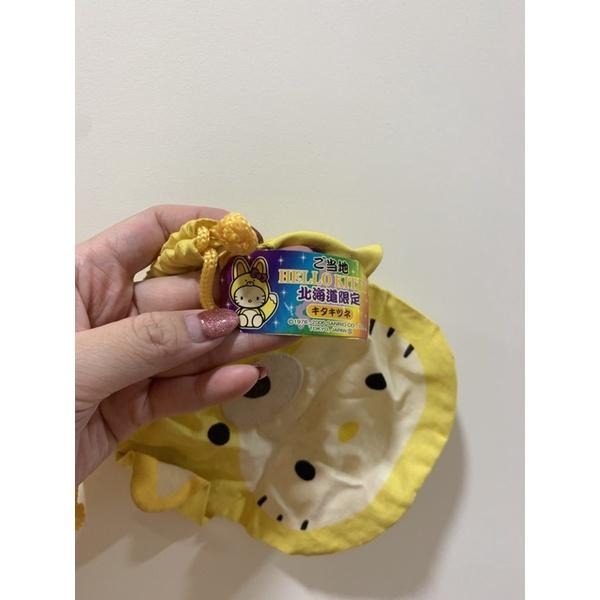 買一送一 日本限定 Sanrio Hello Kitty扭蛋系列收納袋（綠色 黃色一起賣）現貨-細節圖5