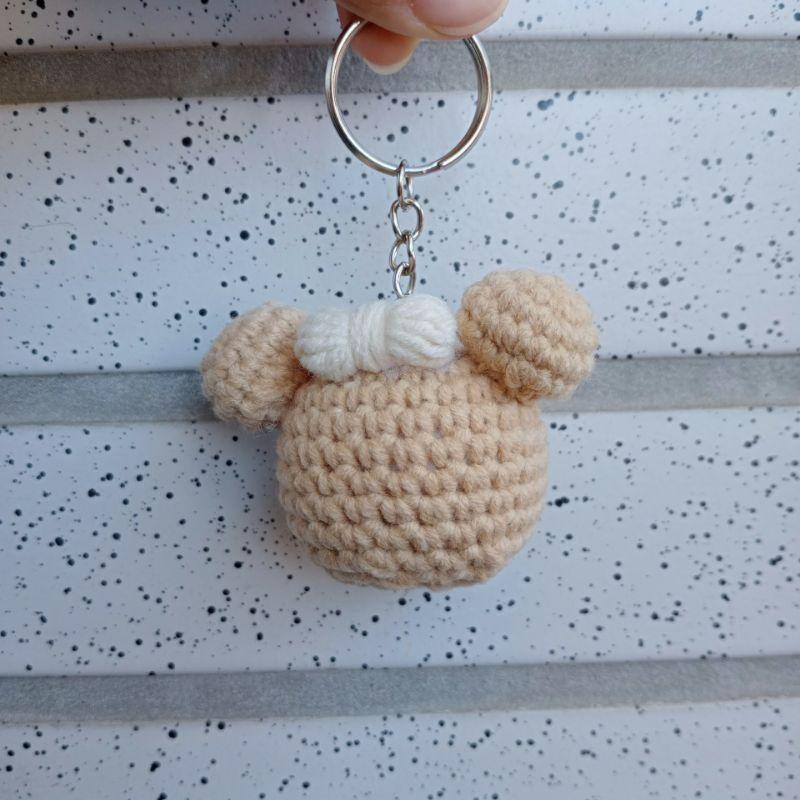 💟雙甯小舖💟 達菲熊 雪梨玫 毛線針織娃娃 鑰匙圈 迪士尼娃娃-細節圖3