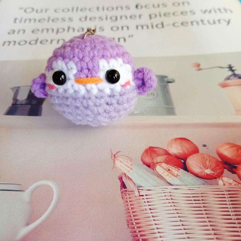 💟雙甯小舖💟 企鵝 手工編織  毛線編織 鑰匙圈 彩色小企鵝 手作 純手工-細節圖4