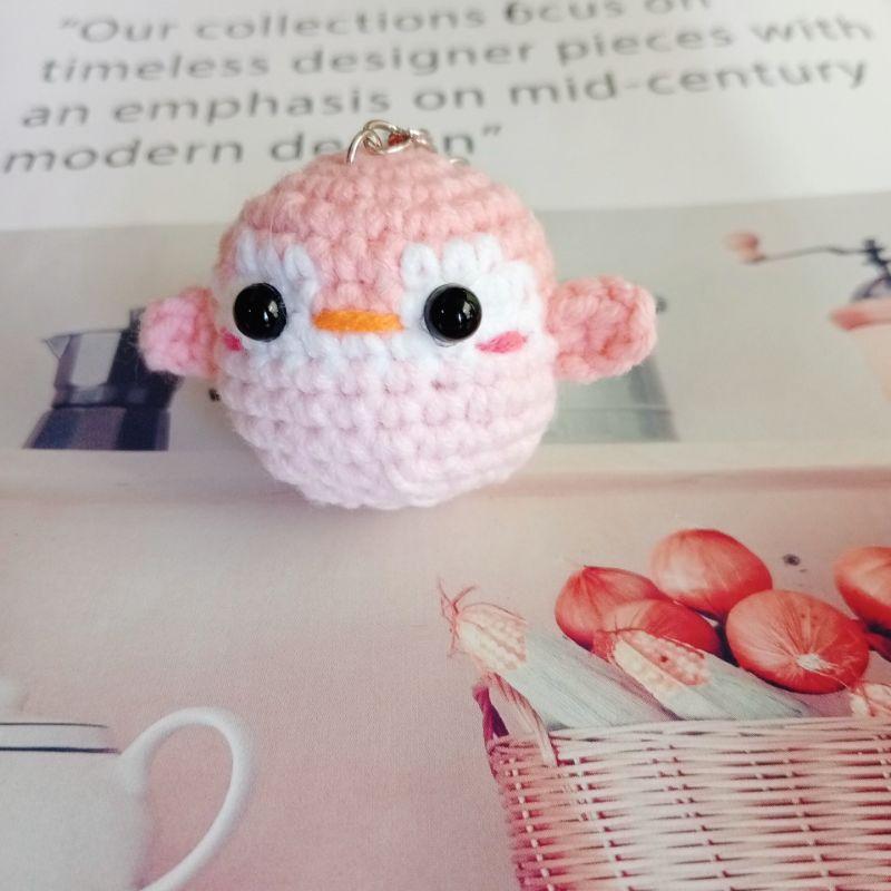 💟雙甯小舖💟 企鵝 手工編織  毛線編織 鑰匙圈 彩色小企鵝 手作 純手工-細節圖6