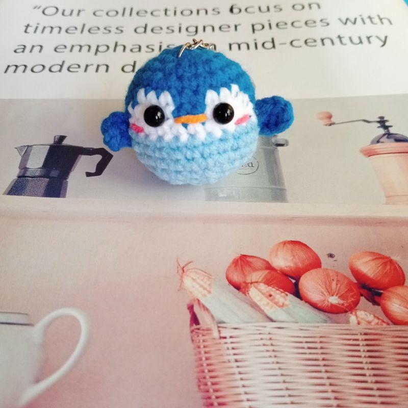 💟雙甯小舖💟 企鵝 手工編織  毛線編織 鑰匙圈 彩色小企鵝 手作 純手工-細節圖9