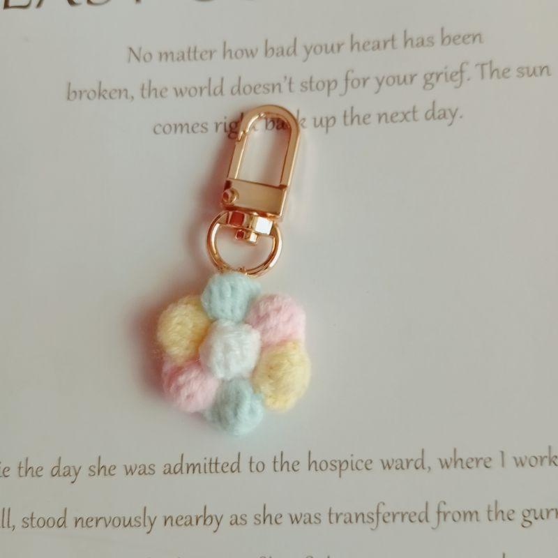 💟雙甯小舖💟 小花朵 airpods 手工編織 吊飾 雙色 鑰匙圈 泡芙花-細節圖2