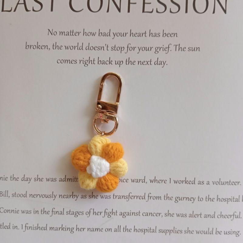 💟雙甯小舖💟 小花朵 airpods 手工編織 吊飾 雙色 鑰匙圈 泡芙花-細節圖4