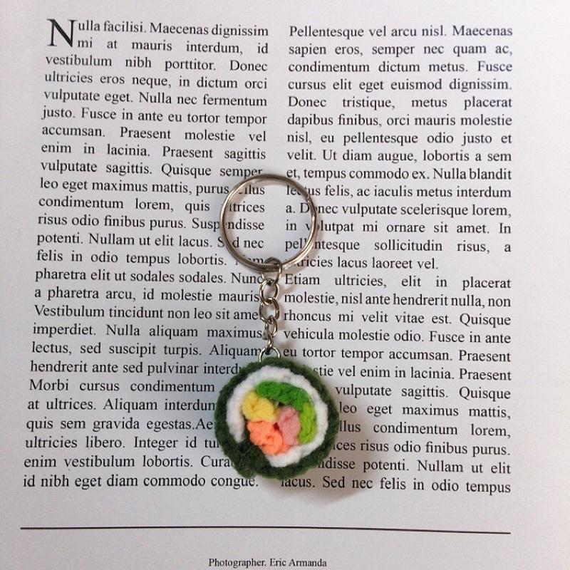 💟雙甯小舖💟 壽司 手工編織 鑰匙圈 毛線 手作鑰匙圈-細節圖4