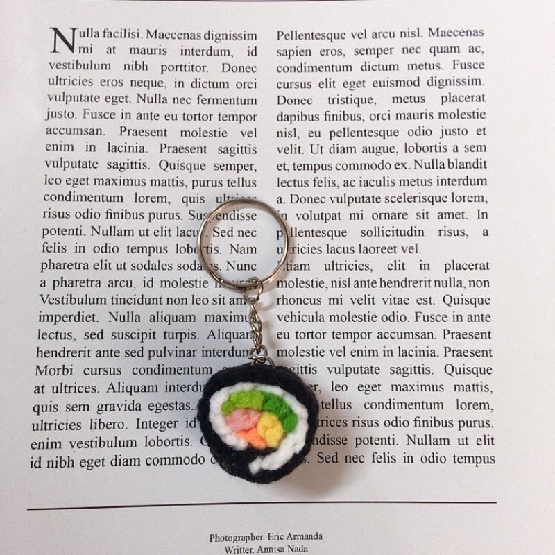 💟雙甯小舖💟 壽司 手工編織 鑰匙圈 毛線 手作鑰匙圈-細節圖7