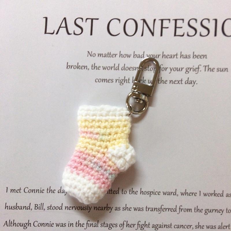 💟雙甯小舖💟 棉花糖 襪子 手工編織 毛線編織 airpods掛飾  針織 手作-細節圖2