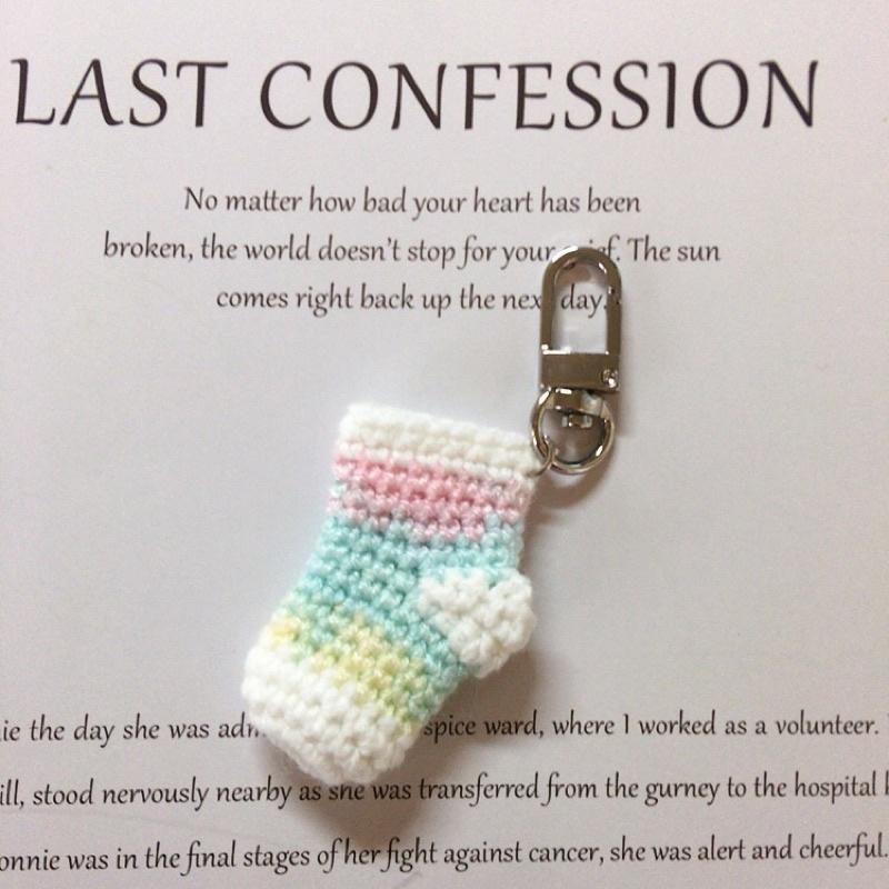 💟雙甯小舖💟 棉花糖 襪子 手工編織 毛線編織 airpods掛飾  針織 手作-細節圖3