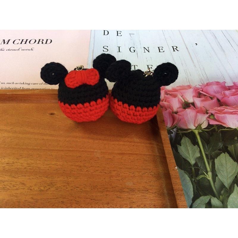 💟雙甯小舖💟 小熊維尼 米奇 米妮 毛線針織娃娃 鑰匙圈 三眼怪 迪士尼娃娃 熊抱哥 黛西 唐老鴨 手工編織-細節圖2