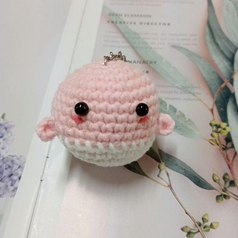 【雙甯小舖】 海洋裡的鯨魚 手工編織 鑰匙圈 吊飾 毛線-細節圖5