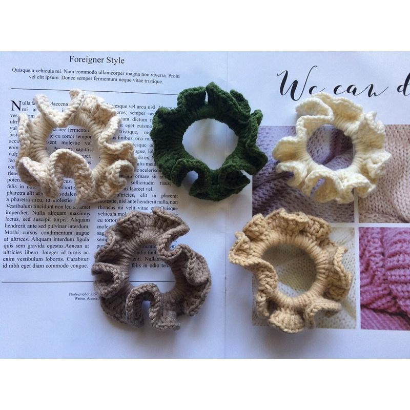 💟雙甯小舖💟 手工髮圈 髮飾 粉色系💕 軟萌妹子 藍色系💙 紫色系💜 ins風 手工編織  大腸圈-細節圖5