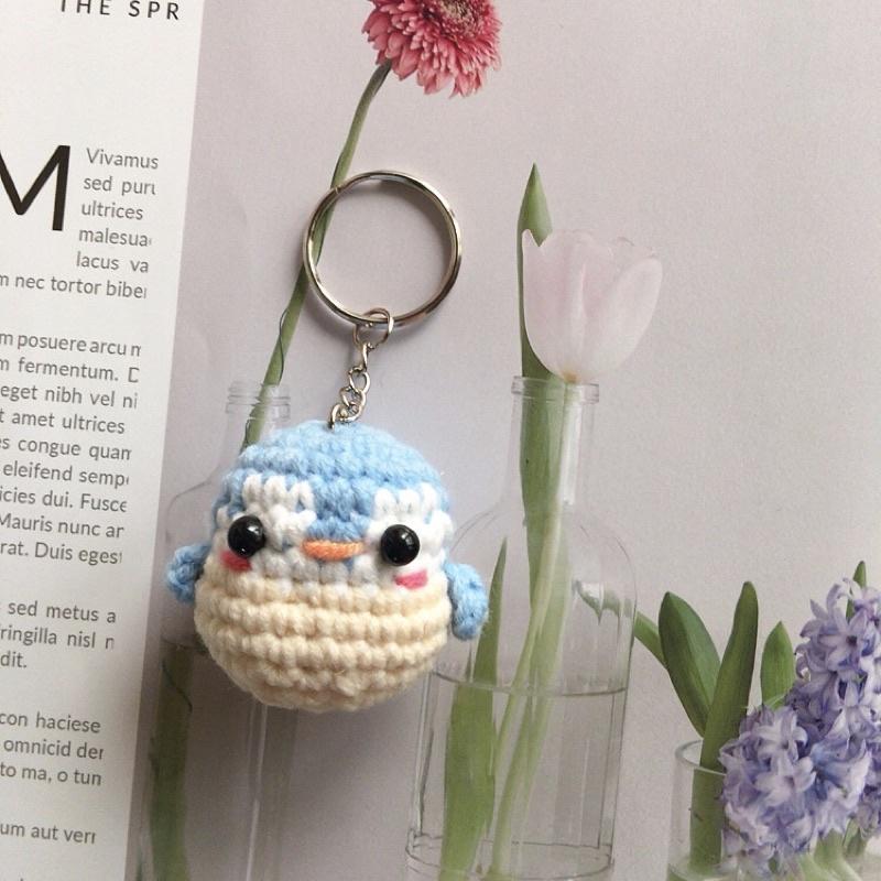 💟雙甯小舖💟 手工編織 企鵝 🐧 編織鑰匙圈 吊飾 企鵝吊飾 鉤針娃娃-細節圖4