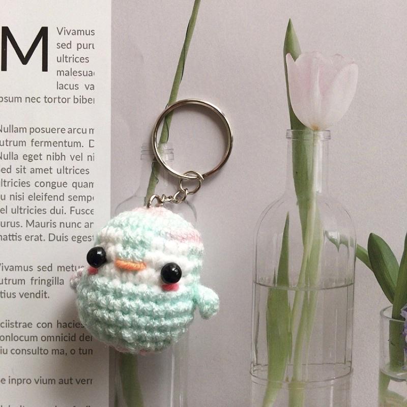 💟雙甯小舖💟 手工編織 企鵝 🐧 編織鑰匙圈 吊飾 企鵝吊飾 鉤針娃娃-細節圖6