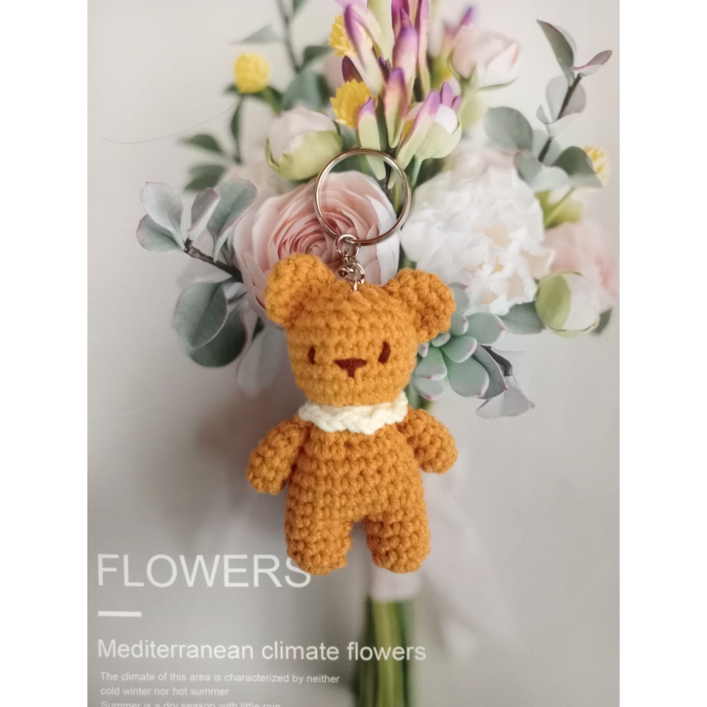 💟雙甯小舖💟 手工編織 小熊 鑰匙圈 吊飾 毛線編織-細節圖6