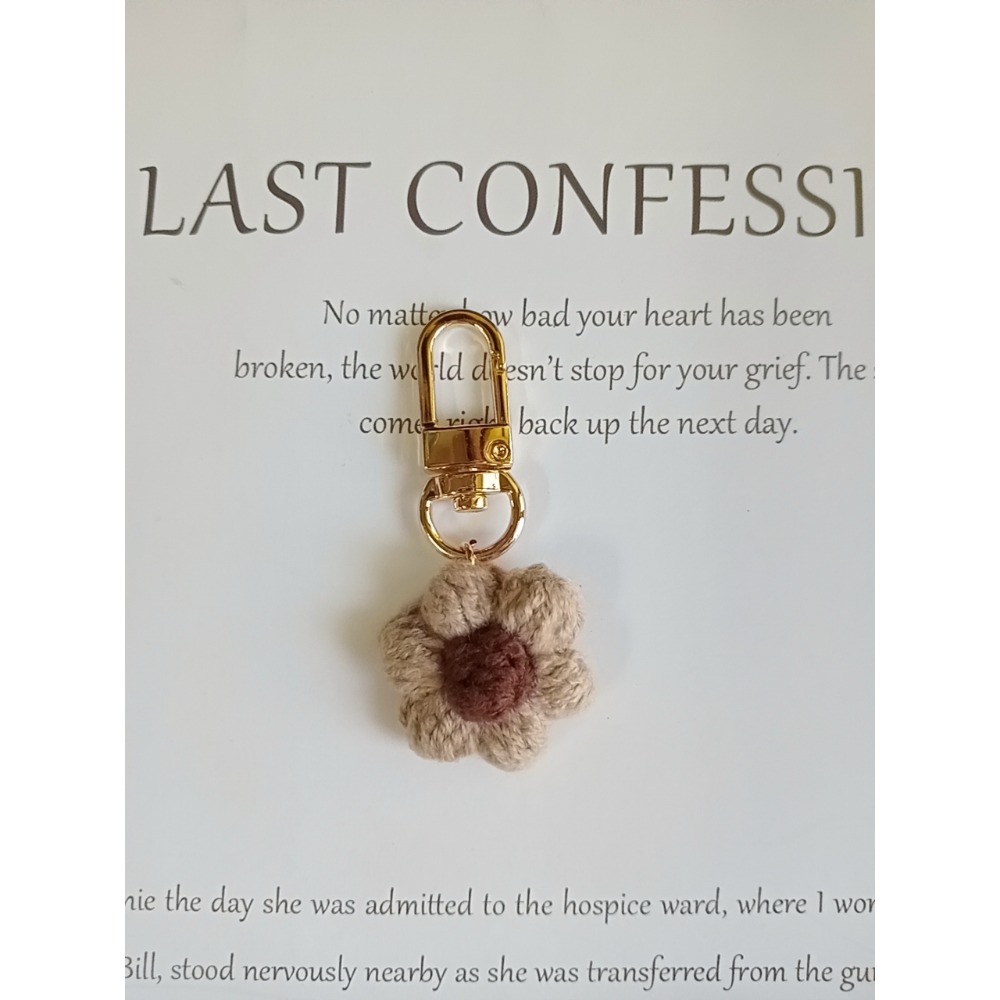 💟雙甯小舖💟 小花朵 灰色 airpods 手工編織 吊飾 鑰匙圈 泡芙花-規格圖6