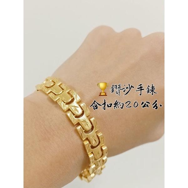 B款⚡實拍鑽沙版手鍊⚡ 12MM 版版推薦 直播主手鍊 網紅手鍊同款 沙金手鍊 扁鍊手鍊 平板手鍊 瘦子手鍊 純金手鍊-細節圖2