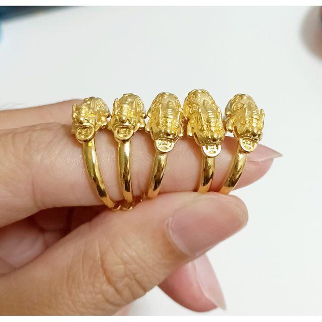 🎉i新款👉買好貨找老爺👈咬錢貔貅戒 霧沙面 沙金戒指 金飾店熱門款 沙金戒指 男女 婚戒 尾戒 可調戒對戒-細節圖2