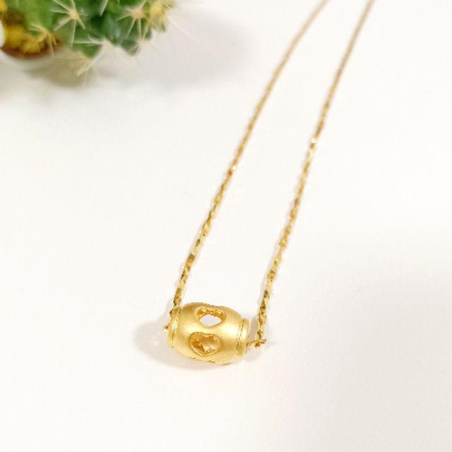 💯簍空愛心墜🎉訂製黃金色澤🎉 女款沙金項鍊 9999黃金項鍊 沙金項鍊 結婚項鍊 訂婚項鍊 金項鍊 金飾 黃金首飾-細節圖2