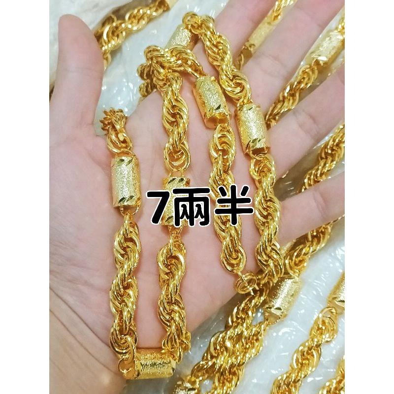 💫實拍影片🎖️優質賣家👉終極版👈獨家款式頂級色 圓筒麻花項鍊 金項鍊 黃金鍊 1兩,1兩半,3兩齊全 陣頭 直播主項鍊-細節圖3
