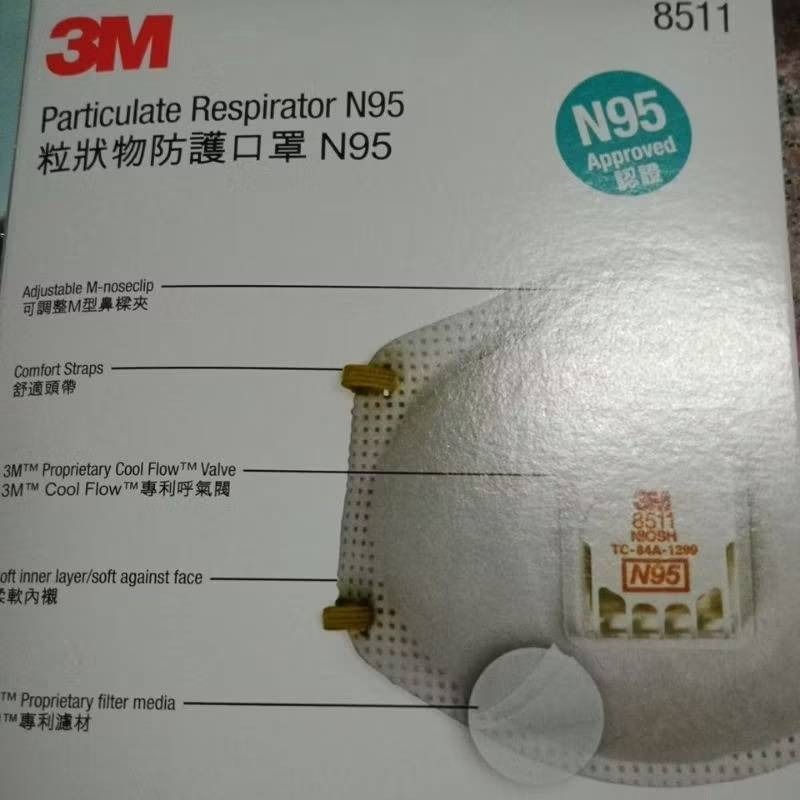 口罩 工業口罩 3M口罩 N95口罩 3M 8511 N95口罩 ,粒狀物防護口罩 1盒10片 公司貨-規格圖5