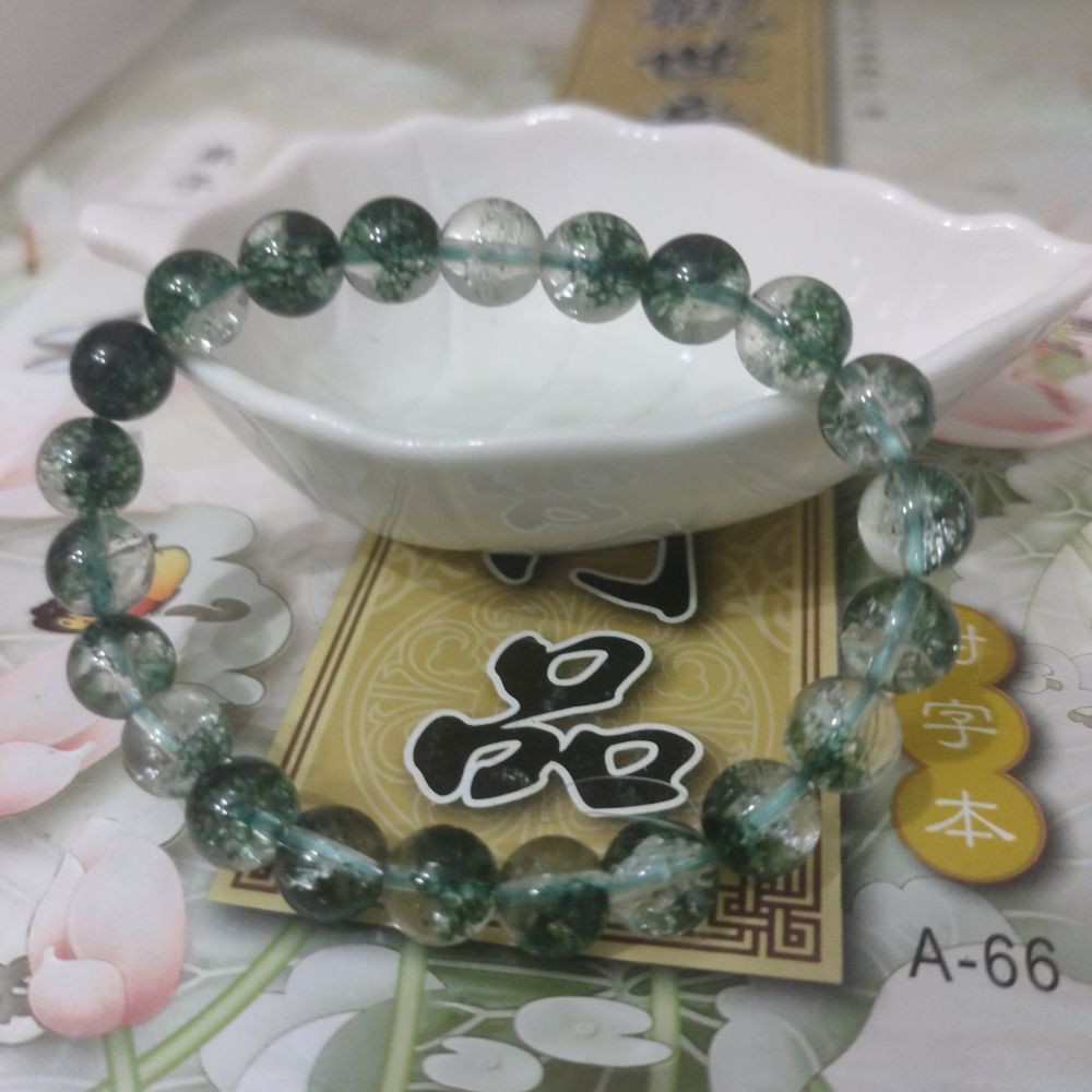 綠幽靈水晶手鏈手串-細節圖2