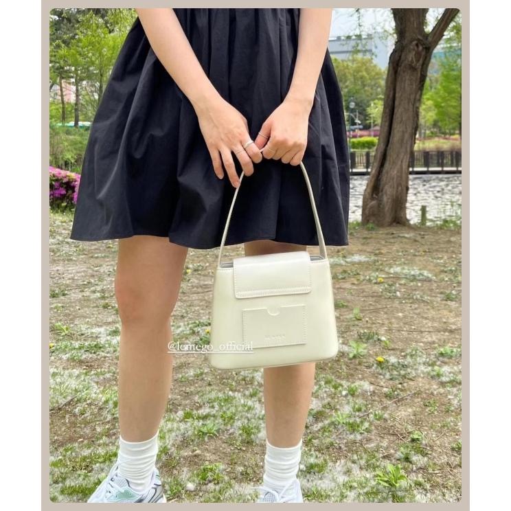 JISOO 지수 正韓🇰🇷連線｜Lemego 真牛皮 法式復古簡約 真皮手提包 肩背包 2色-細節圖2