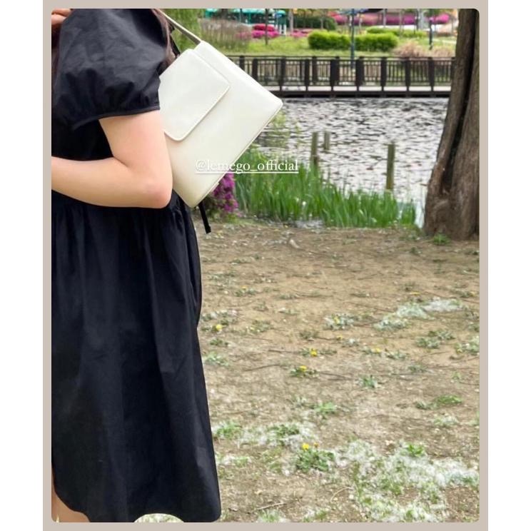 JISOO 지수 正韓🇰🇷連線｜Lemego 真牛皮 法式復古簡約 真皮手提包 肩背包 2色-細節圖4