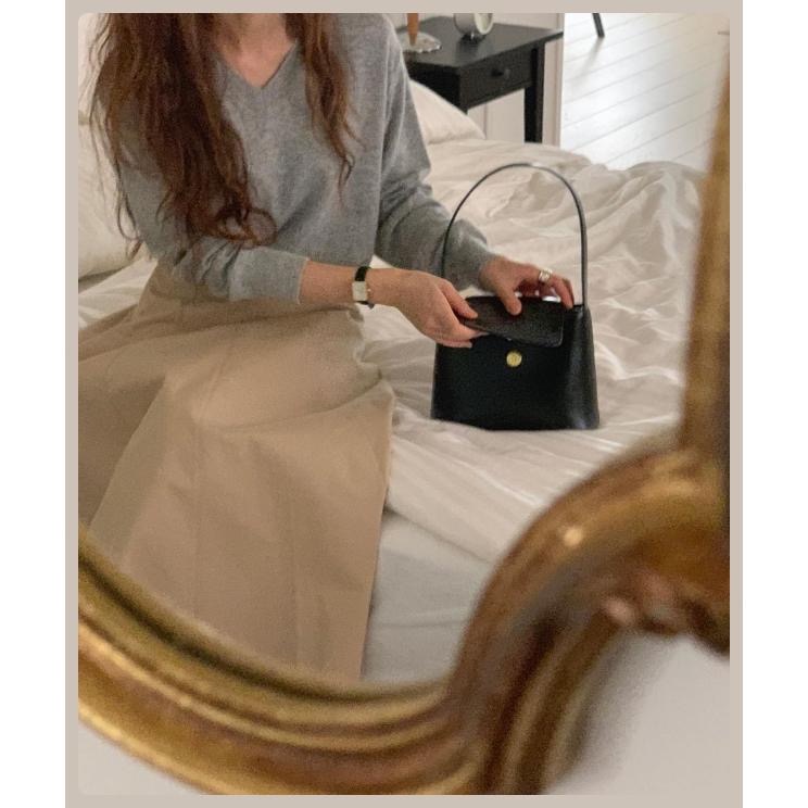 JISOO 지수 正韓🇰🇷連線｜Lemego 真牛皮 法式復古簡約 真皮手提包 肩背包 2色-細節圖9