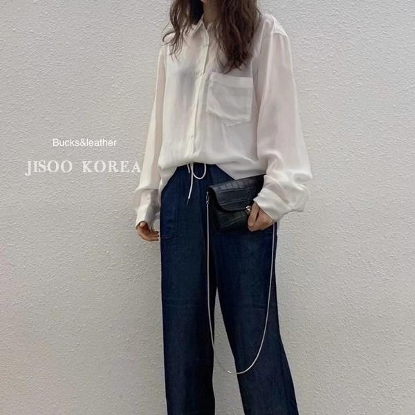 現貨 JISOO 韓國Bucks&leather 義大利牛皮 手工風琴包 鏈條肩背包 鱷魚紋手拿包-細節圖6