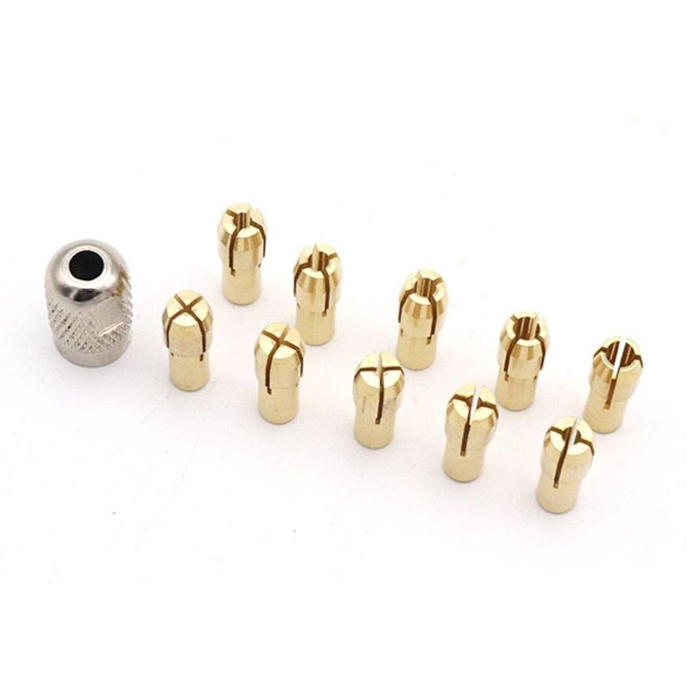 【七彩翡翠】手持電磨機夾頭 4爪銅夾頭螺帽 11支裝 尾徑4.2 尾徑4.8-細節圖3