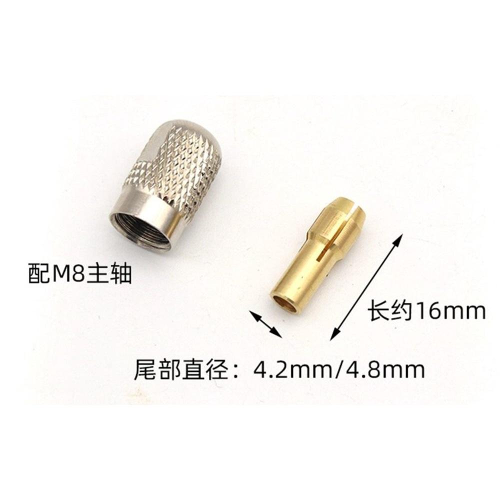 【七彩翡翠】手持電磨機夾頭 4爪銅夾頭螺帽 11支裝 尾徑4.2 尾徑4.8-細節圖4