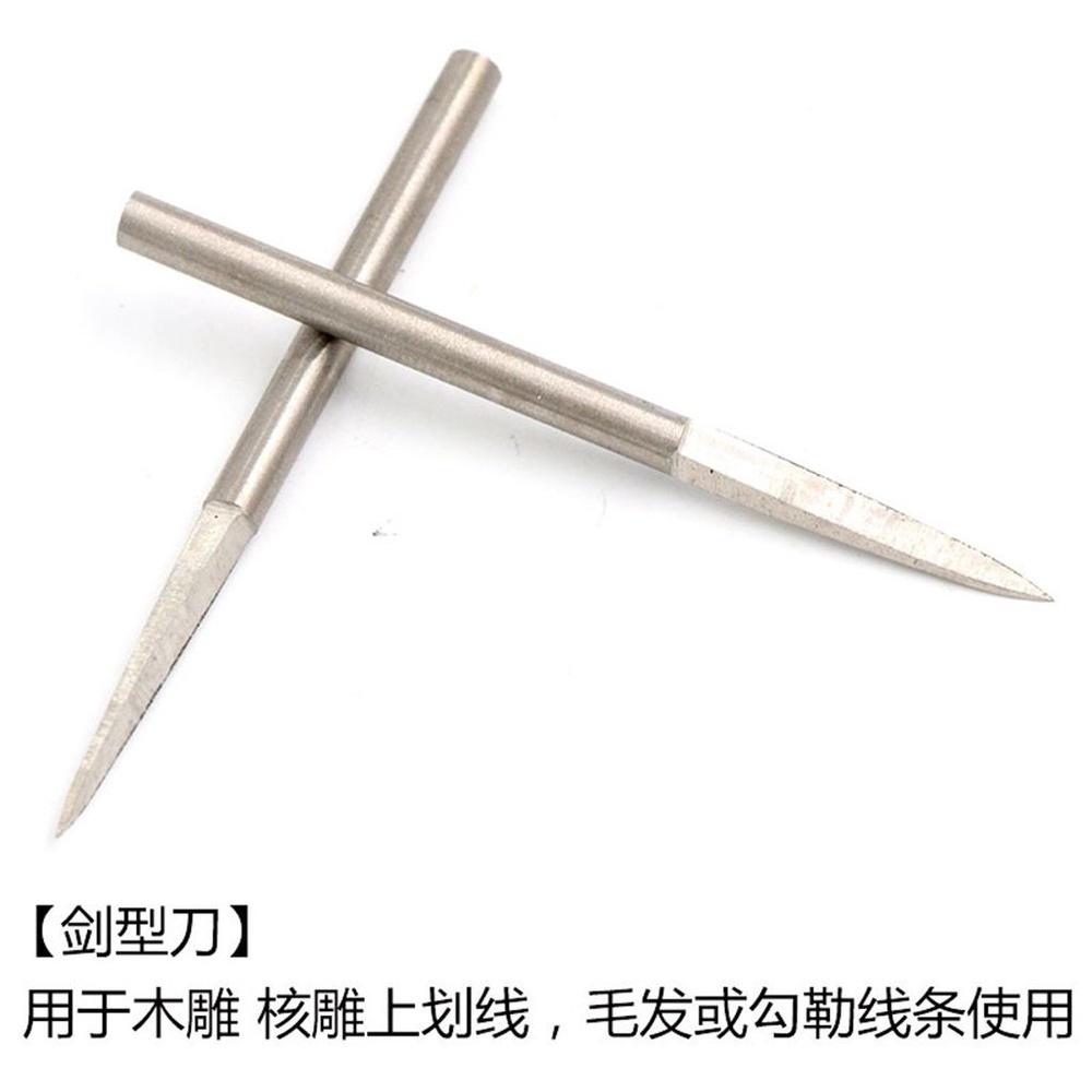 【七彩翡翠】 2.35柄 3柄 劍型雕刻刀 木工 木雕 根雕 畫線條 毛髮-細節圖3