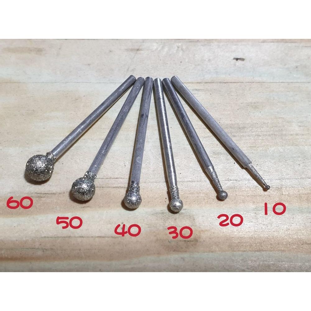 【七彩翡翠】2.35柄 F針 圓球針 球針 80目 400目 金剛砂磨頭 磨棒  翡翠 水晶 打磨 開窗 雕-細節圖2