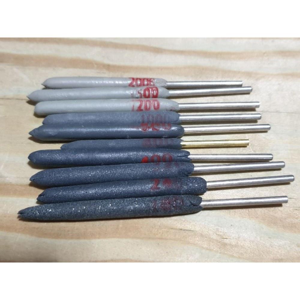 【七彩翡翠】2.35柄 鐵杆 竹籤拋光 磨棒 砂膠 打磨頭 金剛砂磨棒 拋光-細節圖3