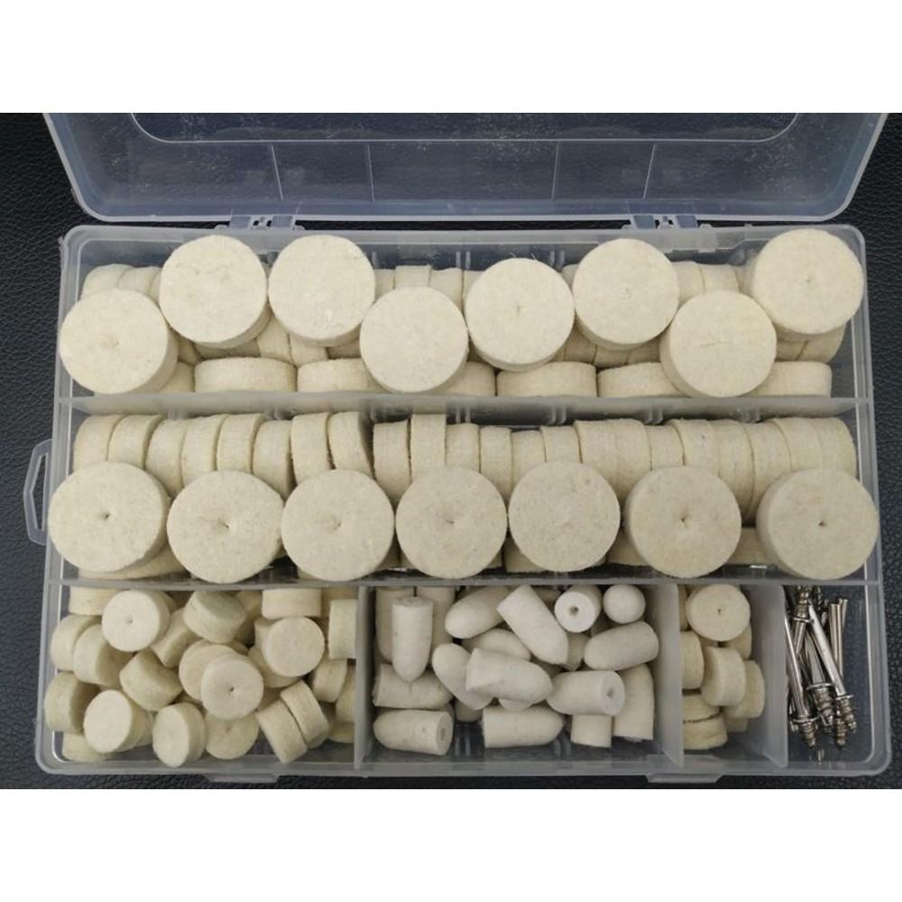 【七彩翡翠】 電磨機 吊磨機 雕刻機 拋光套組 羊毛磨頭 拋光工具 T型羊毛磨頭 子彈型羊毛磨頭 150件-細節圖3