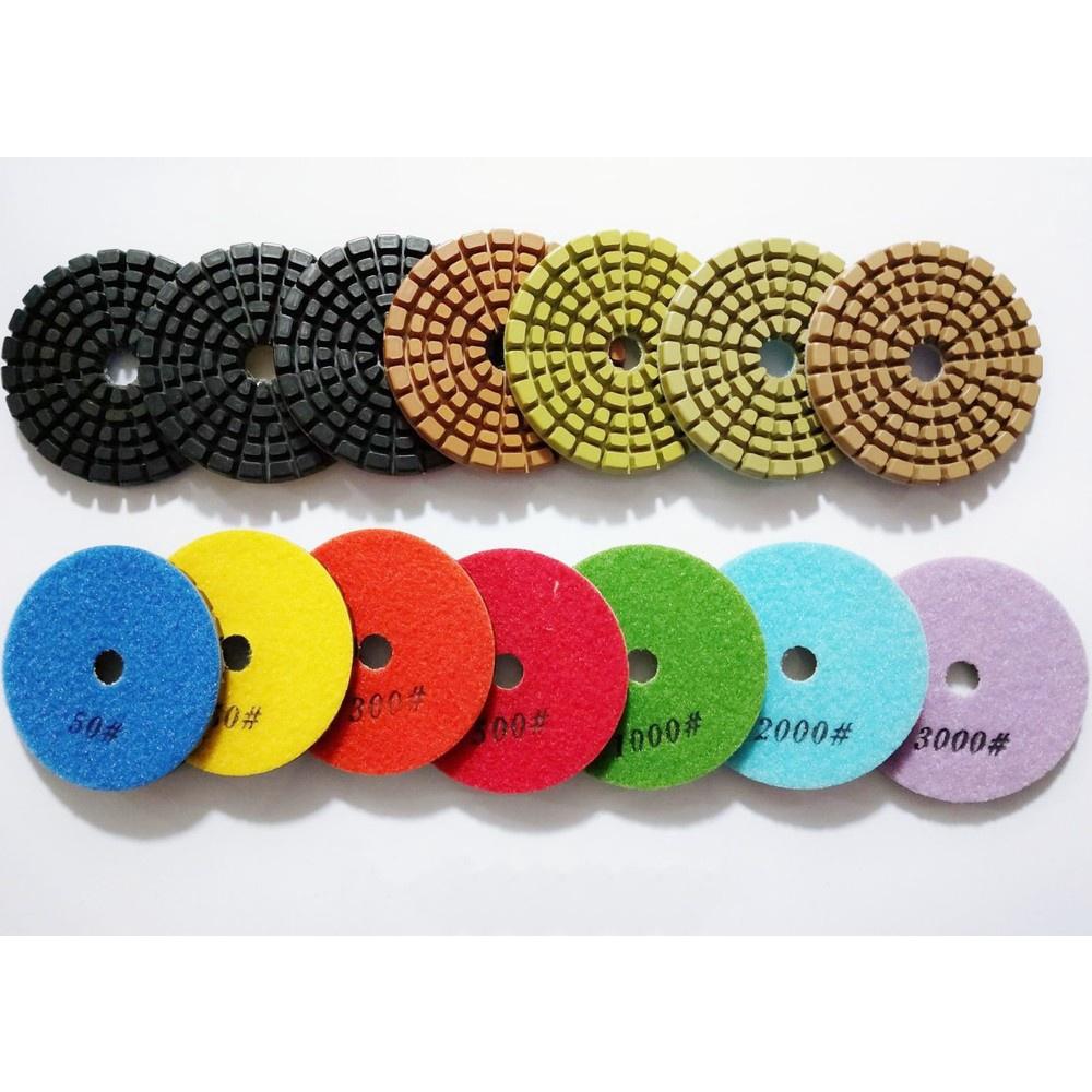 【七彩翡翠】4吋 100mm 加厚 6mm 乾濕兩用 金剛石 樹脂 水磨片 花崗石 石英石 人造石 修復 翻新-細節圖3