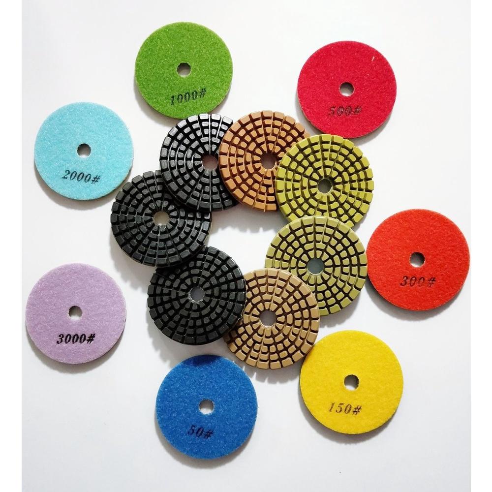 【七彩翡翠】4吋 100mm 加厚 6mm 乾濕兩用 金剛石 樹脂 水磨片 花崗石 石英石 人造石 修復 翻新-細節圖4