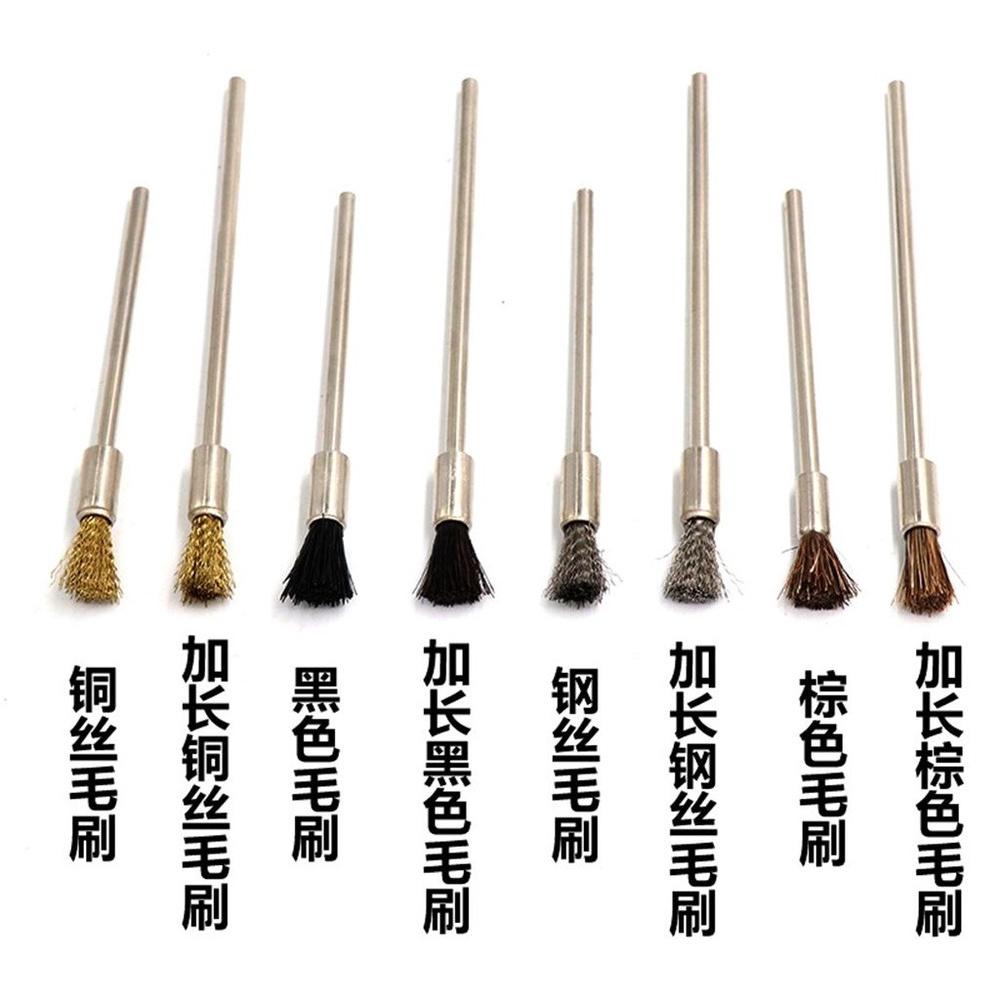 【七彩翡翠】3柄 加長柄 75mm 100mm 筆型鋼刷 銅刷 豬鬃毛刷 馬鬃毛刷-細節圖3