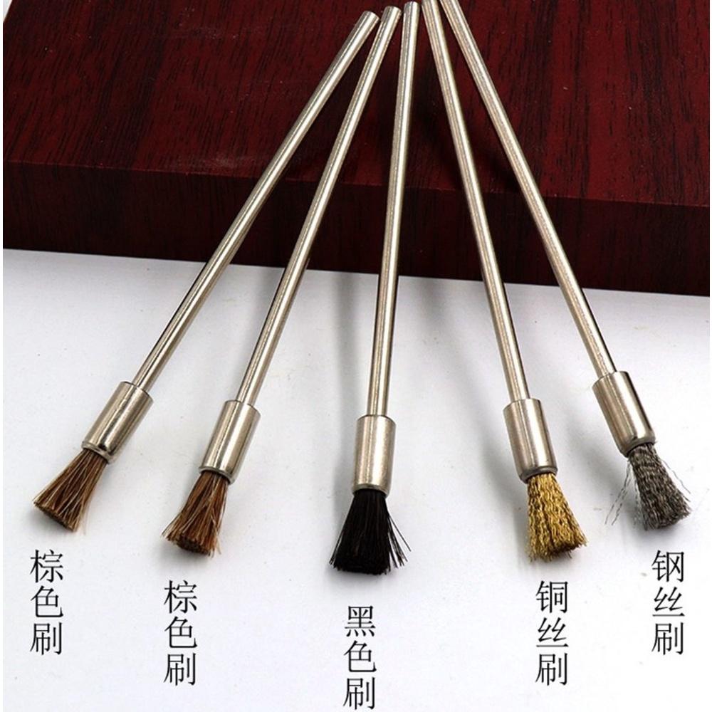 【七彩翡翠】3柄 加長柄 75mm 100mm 筆型鋼刷 銅刷 豬鬃毛刷 馬鬃毛刷-細節圖4