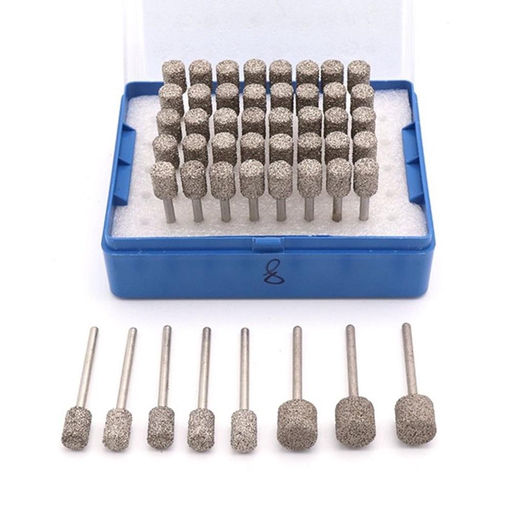 【七彩翡翠】3柄 46目 粗砂 圓柱磨頭 釺焊磨頭 金剛砂磨頭 去皮 打磨 雕刻-細節圖2