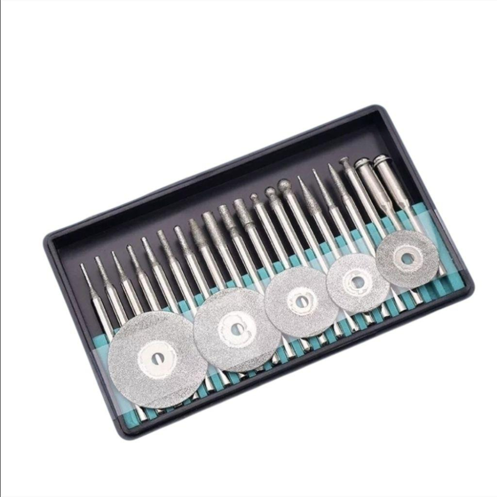 【七彩翡翠】 3柄 金剛砂磨頭 金剛砂切割片 金剛石磨頭 金剛石切割片 雕刻 打磨 鑽孔 切割 10支組-細節圖2