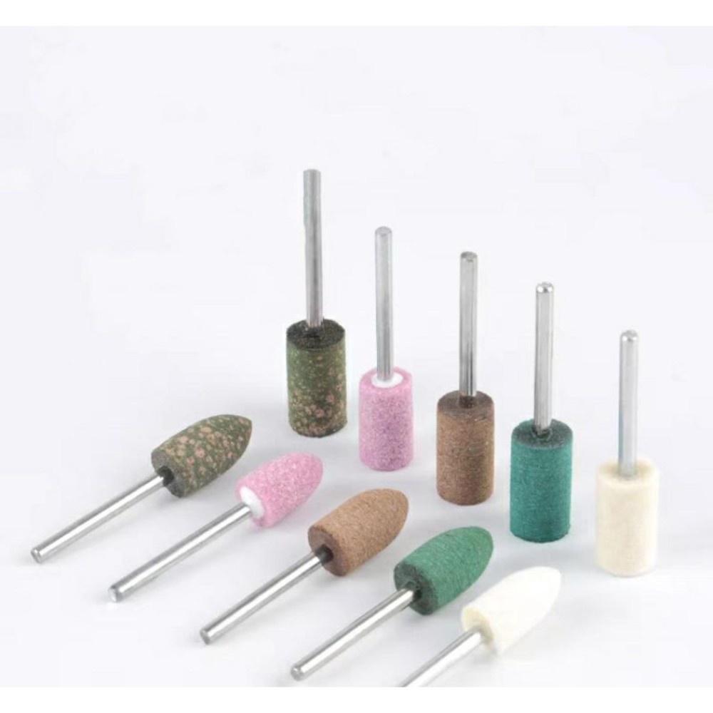 【七彩翡翠】2.35柄 3柄 紅剛玉磨頭，牛皮磨頭，芝麻磨頭，橡膠磨頭，羊毛磨頭，綜合磨頭磨棒，打磨-細節圖4