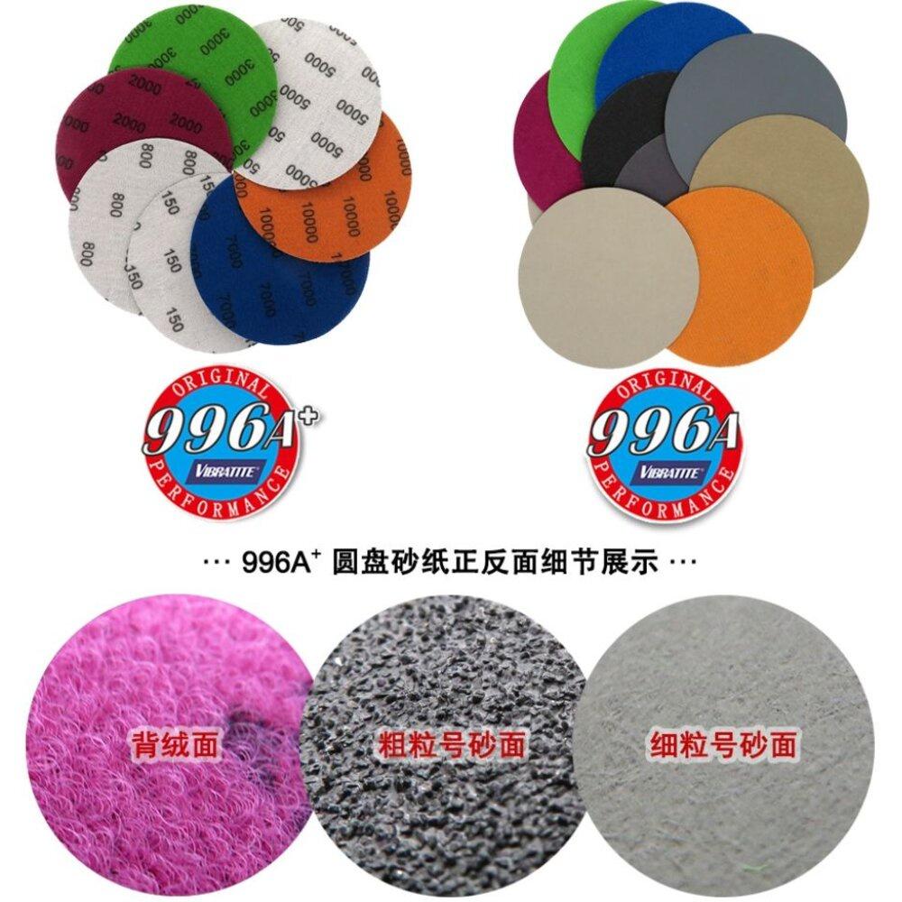【七彩翡翠】4吋 100mm 圓形 砂紙 自黏 魔鬼氈 水砂紙 圓型 植絨 乾濕兩用 拋光 打磨-細節圖3