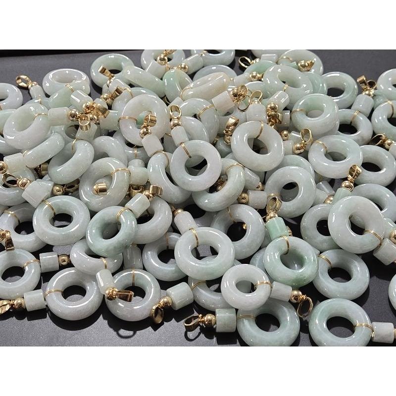 【七彩翡翠】 天然A貨 緬甸 翡翠 吊墜 墜子 吊飾  甜甜圈 平安扣 圓圓滿滿 步步高升 事事如意-細節圖3