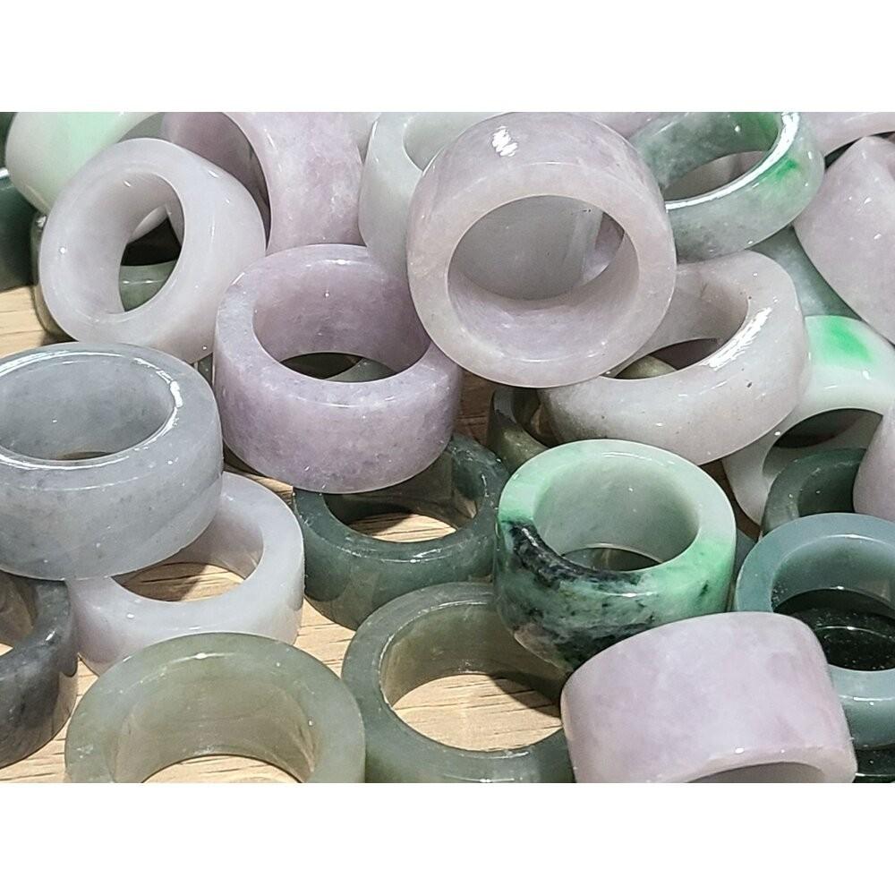 【七彩翡翠】緬甸 天然 翡翠 成品 板指 版指 扳指 指環 玉戒 戒指 戒圈 男款 女款-細節圖2