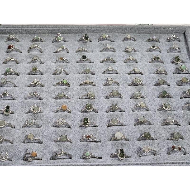 【七彩翡翠】 天然A貨 緬甸 翡翠 戒指 玉戒 戒面 翡翠玉戒 翡翠戒指 活動戒圍 鍍銀 招財 防小人-細節圖3