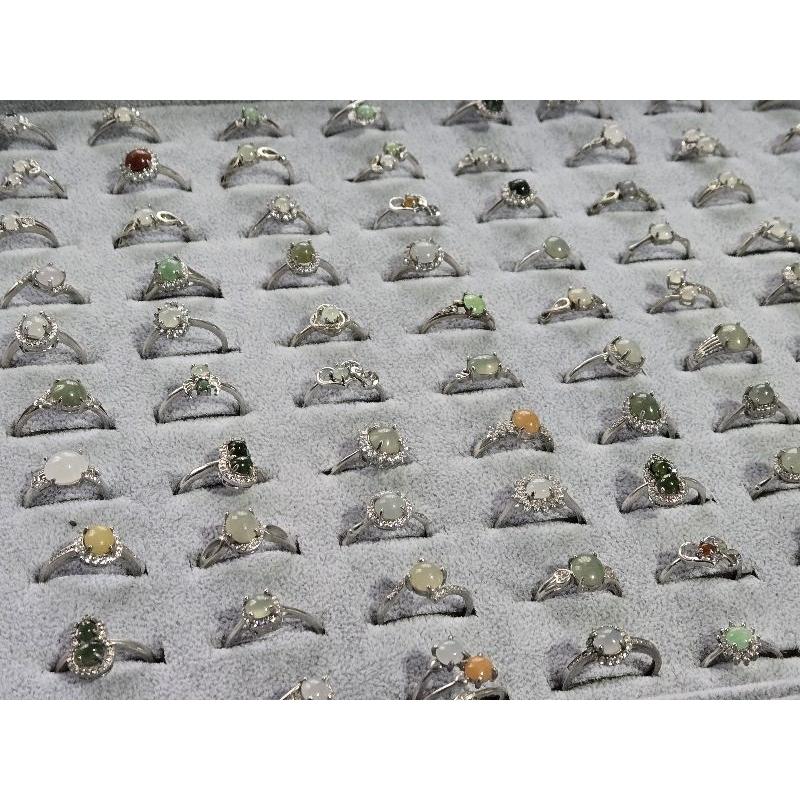 【七彩翡翠】 天然A貨 緬甸 翡翠 戒指 玉戒 戒面 翡翠玉戒 翡翠戒指 活動戒圍 鍍銀 招財 防小人-細節圖4