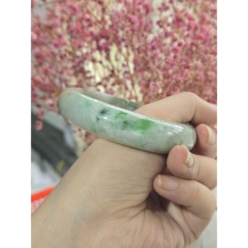 【七彩翡翠】編號19 天然A貨 緬甸 翡翠 手鐲 晴底 漂綠花 黃翡 平安鐲 女鐲-細節圖2