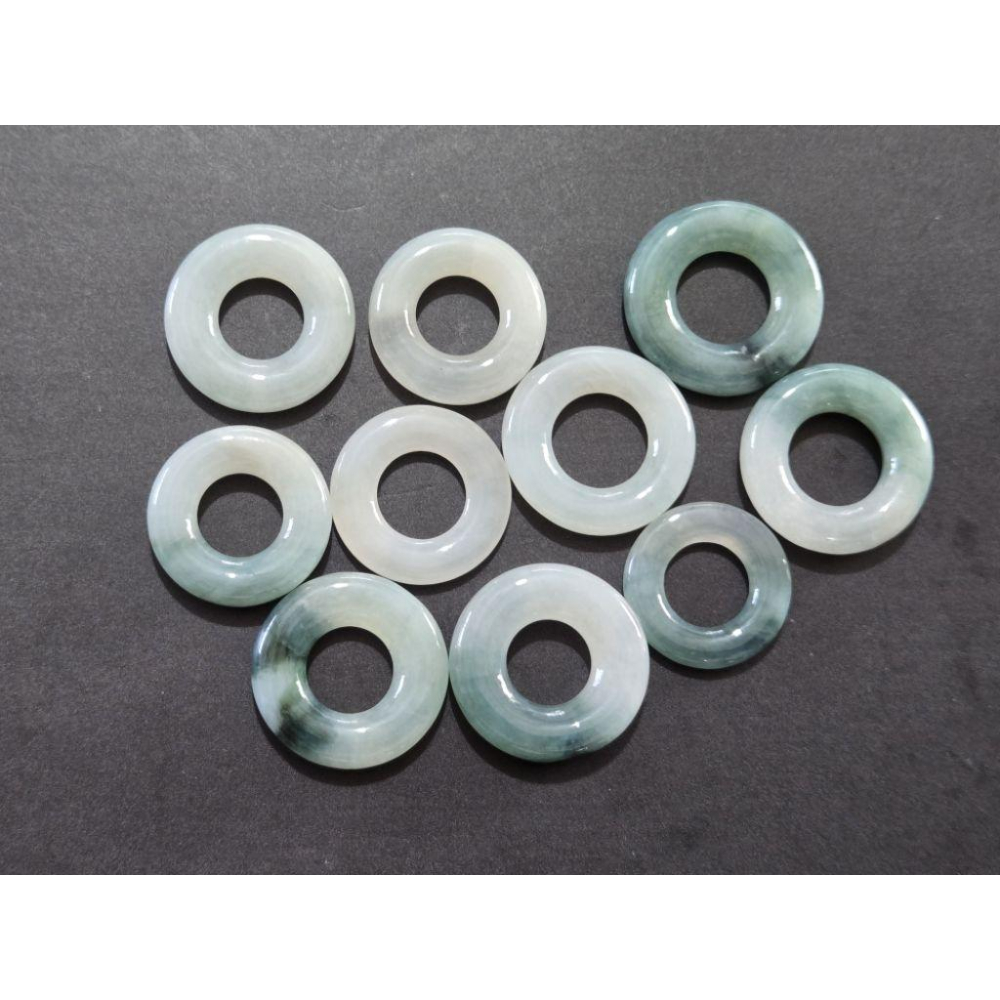 【七彩翡翠】 緬甸 天然 多彩 翡翠 A貨 成品 吊墜 掛件 平安扣 一生平安 歲歲平安 扣住平安 招財 小平安扣-細節圖7