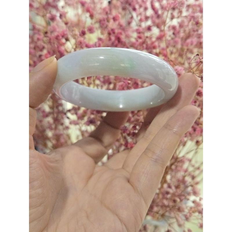 【七彩翡翠】編號21 天然A貨 緬甸 翡翠 手鐲 紫羅蘭 漂綠花 平安鐲 女鐲-細節圖2